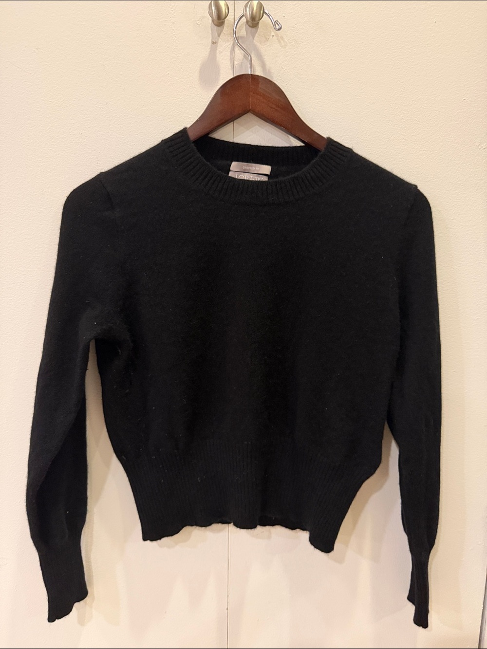 Jcrew black cashmere cropped sweater size  S